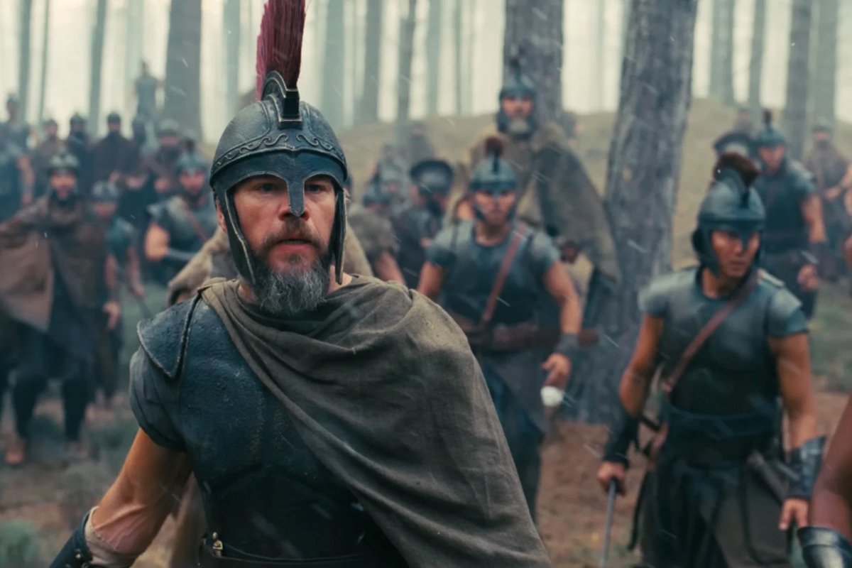 Imagem colorida de divulgação mostra Matt Damon no filme A Odisseia