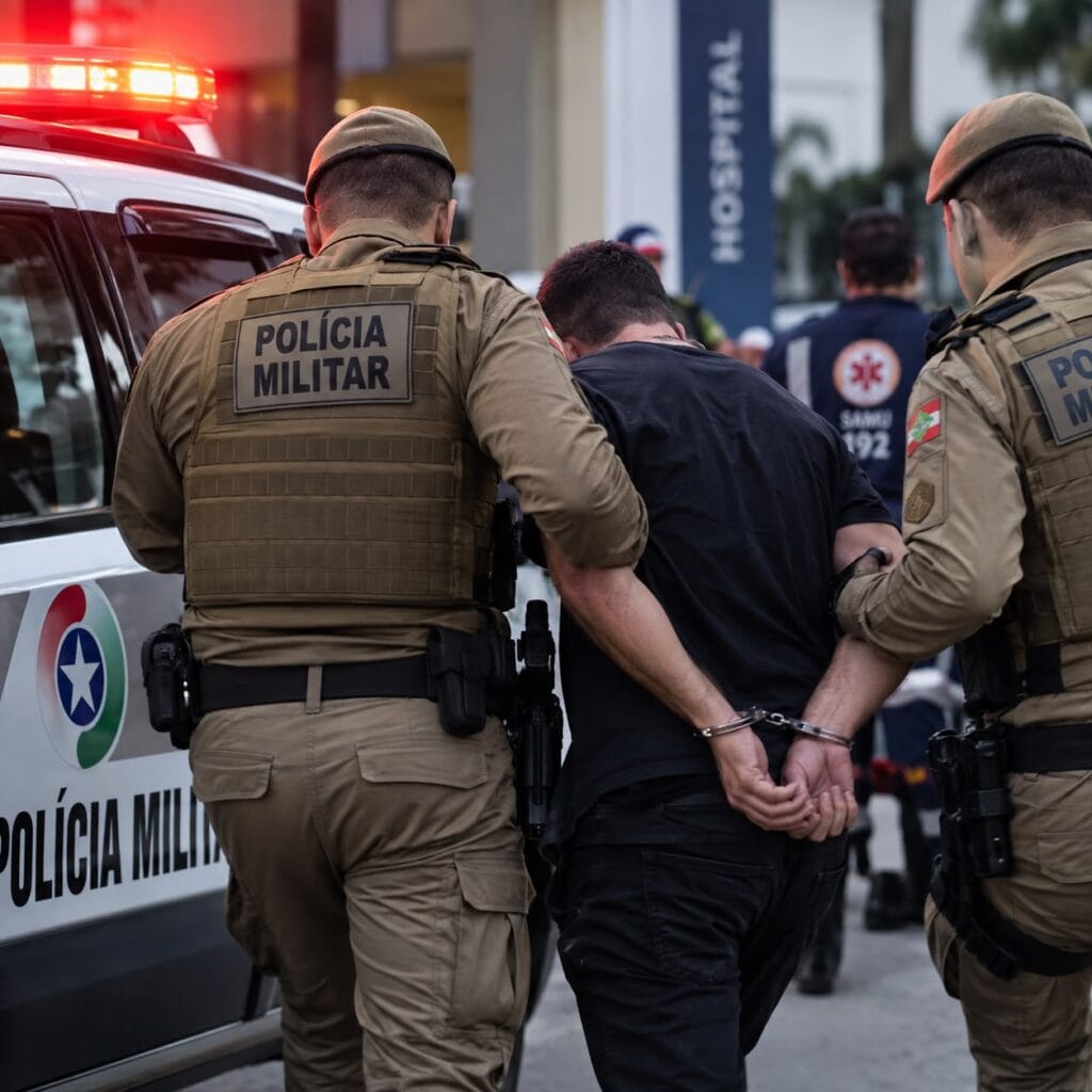 Homem é detido após ameaçar funcionários, resistir à abordagem e tentar fugir em Jaraguá do Sul Homem é detido após ameaçar funcionários, resistir à abordagem e tentar fugir em Jaraguá do Sul